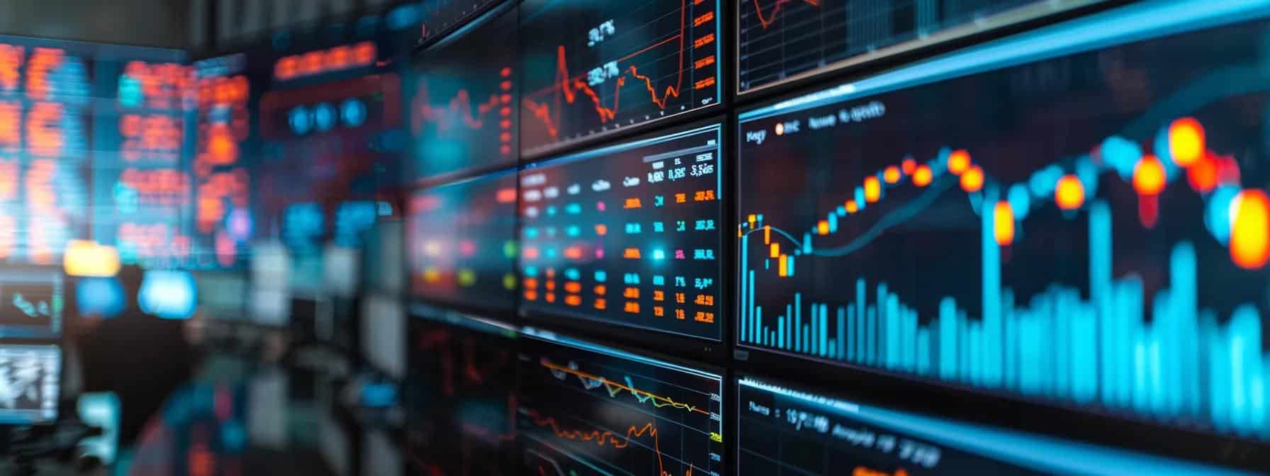 a vibrant and dynamic composition of financial charts and graphs, illuminated by soft, focused lighting, showcasing the intricacies of fundamental analysis in a modern, sleek workspace.