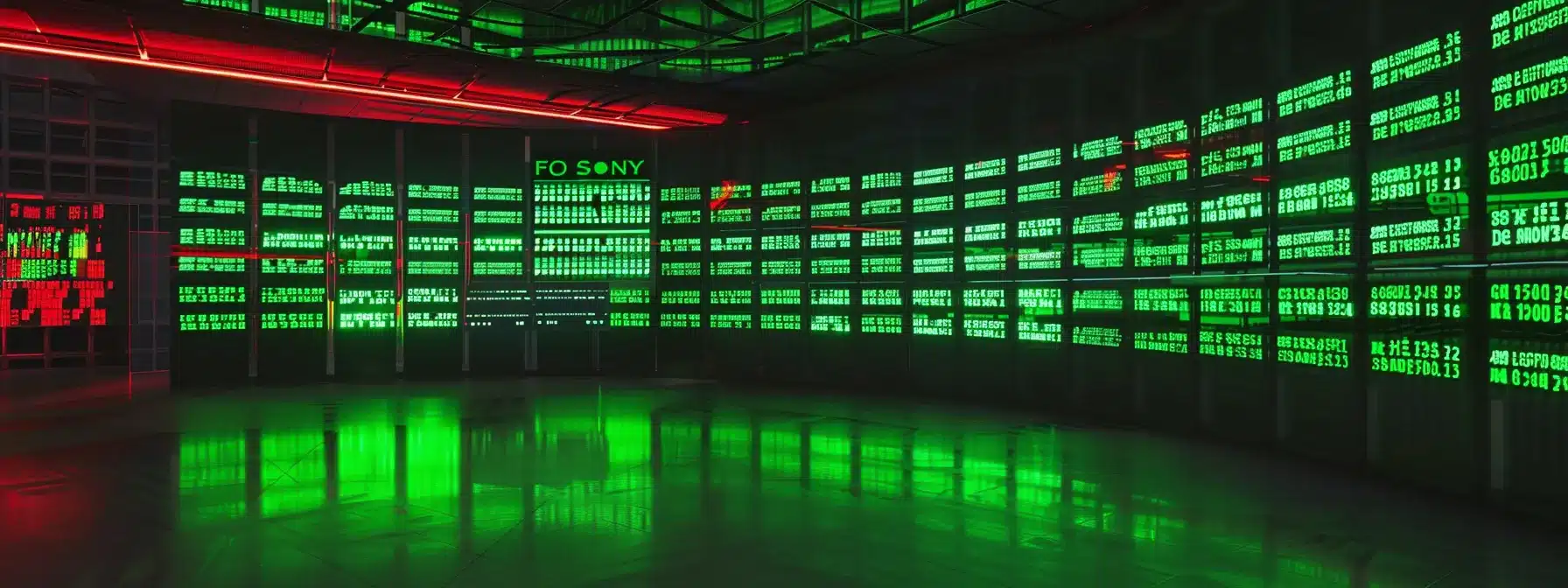 a dynamic stock market display featuring vibrant green and red price indicators illuminated by dramatic lighting, capturing the urgency and excitement of real-time financial alerts.